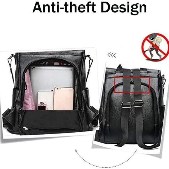 Tammy Women Backpack PU- BLACK B0298